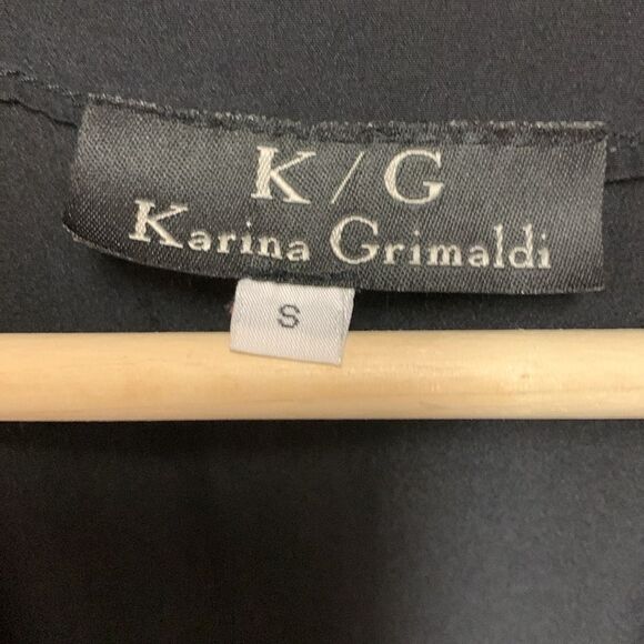 Karina Grimaldi Black Silk Surplice Wrap Front Sleeveless Cuffed Romper Size S - Picture 8 of 16